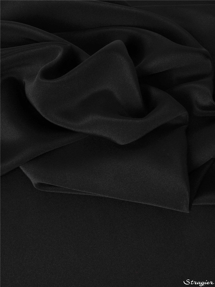 Silk Marocain Crepe - Plain - Black