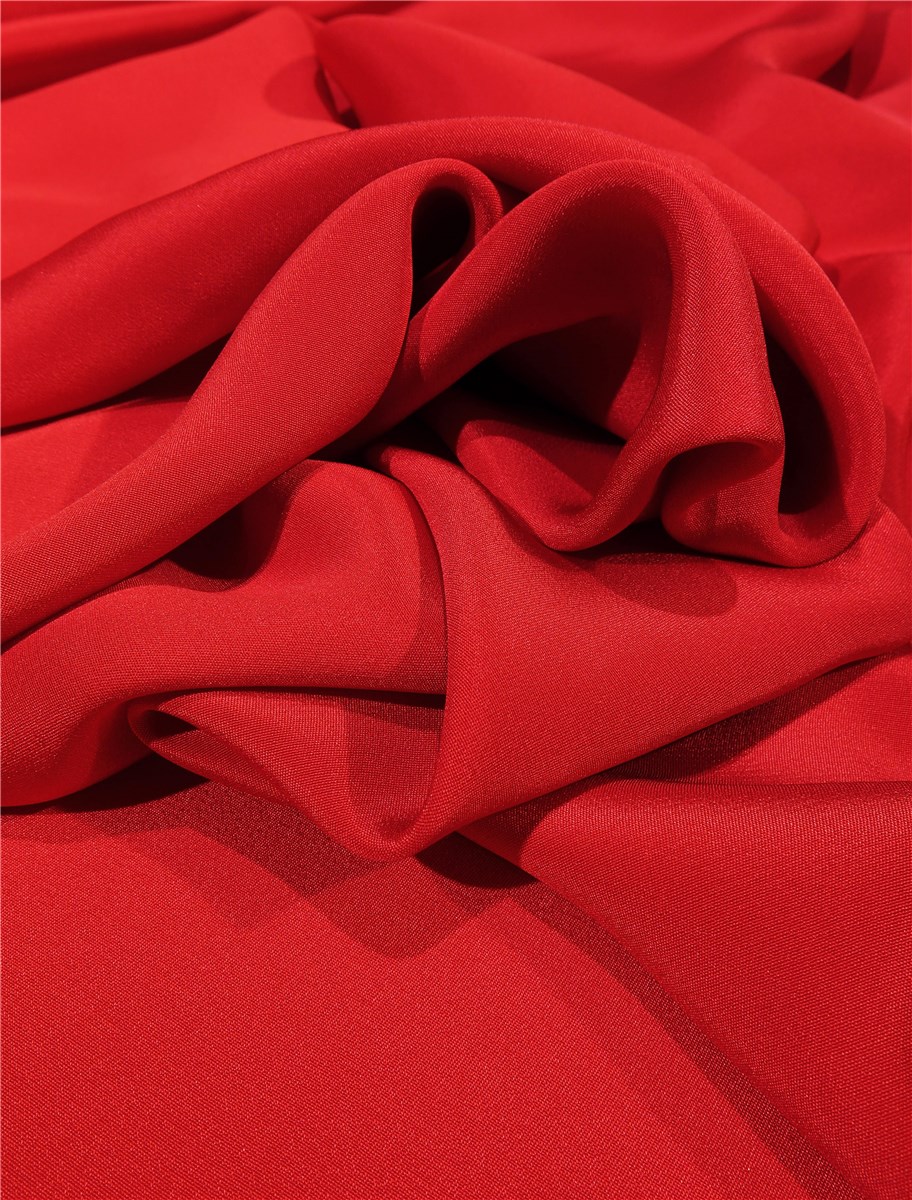 Crêpe Marocain - Uni - Red