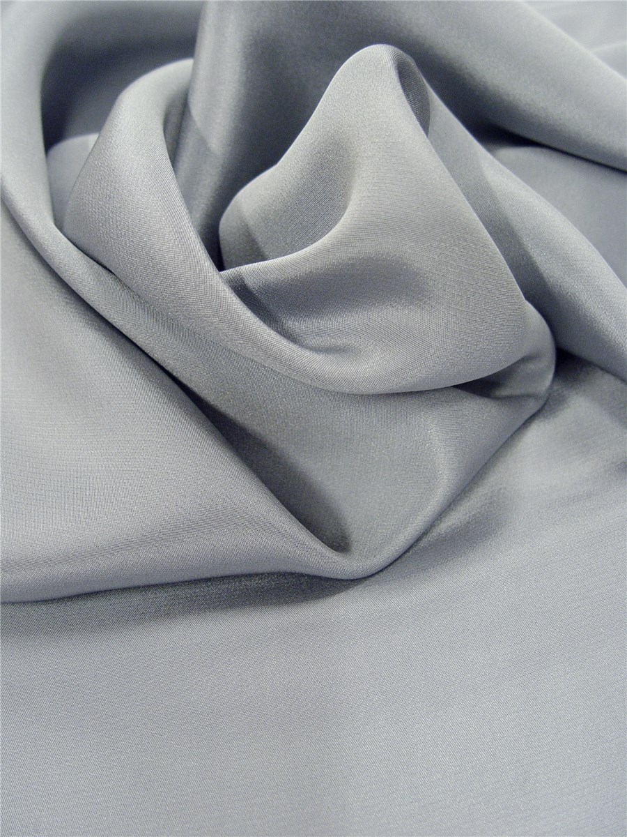 Silk Marocain Crepe - Plain - Pewter