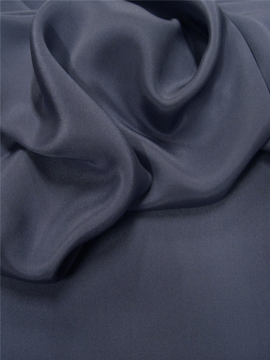 Silk Marocain Crepe - Plain - Indigo