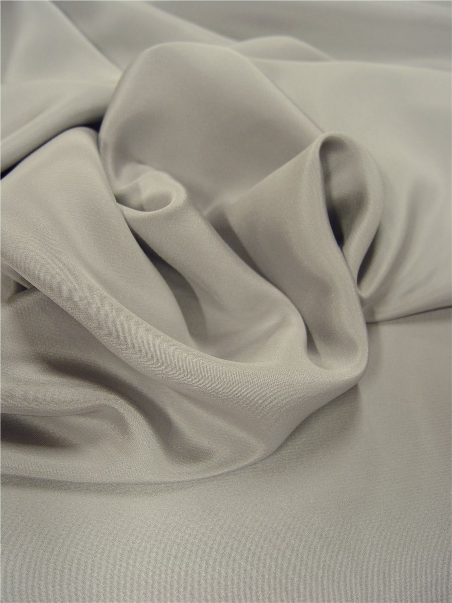 Silk Marocain Crepe - Plain - Silver
