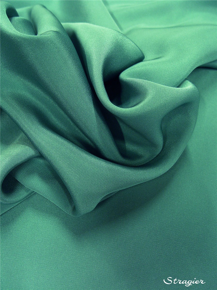 Crêpe Marocain en Soie - Uni - Green