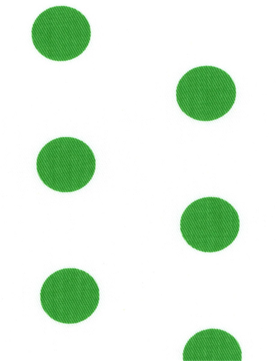 pure cotton Denim - Pois 23mm - Vert Pomme / fond Blanc