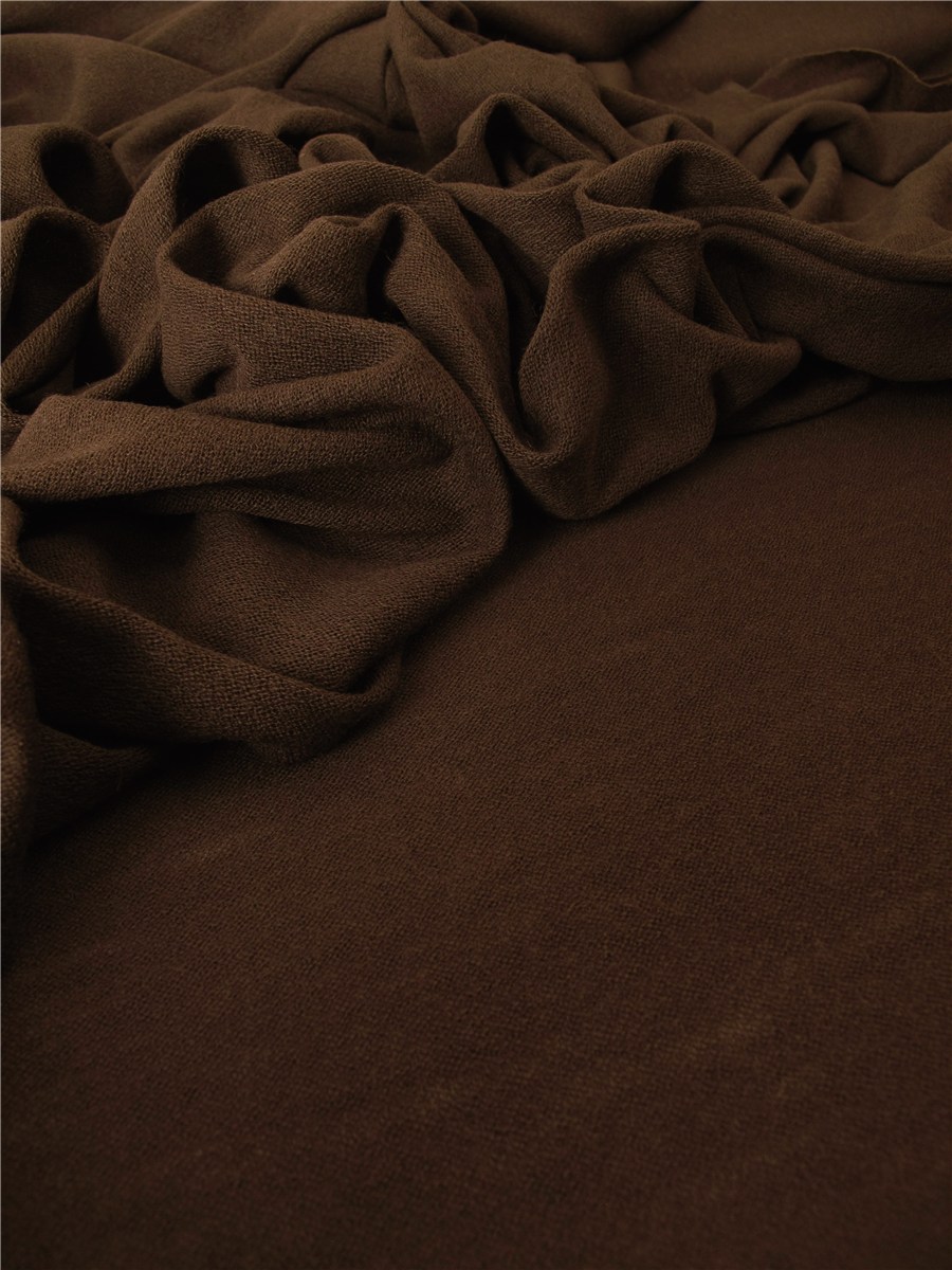 Maille de laine légère - uni - Marron