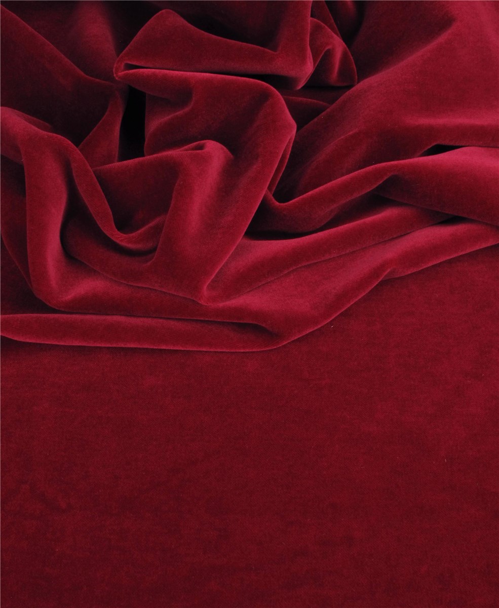 Velours Lisse - uni - Rouge Hermès