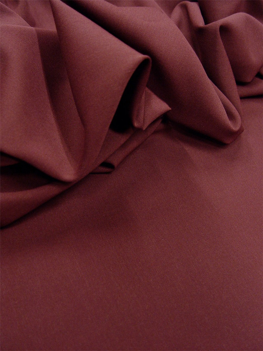 Twill Laine Micro bi-stretch - Uni - Bourgogne