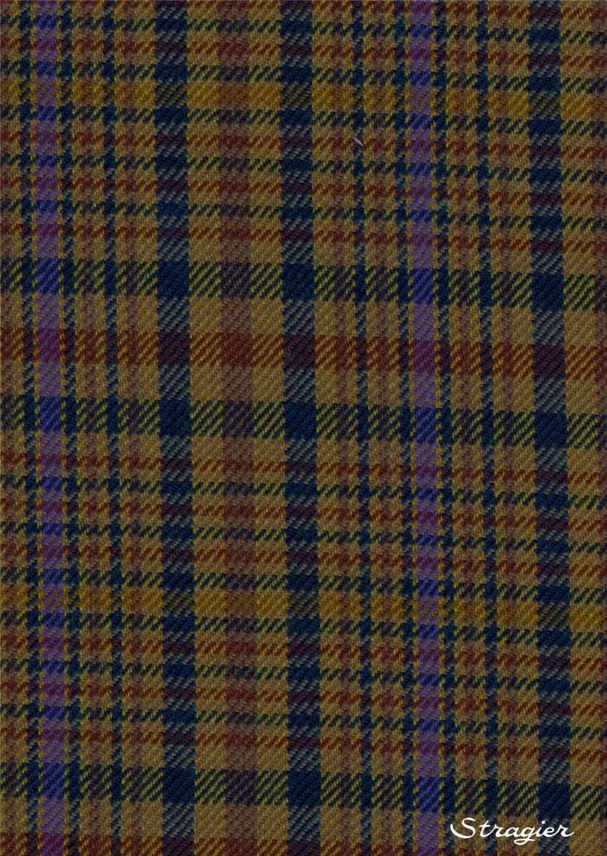 Pure Wool - checked - carreaux - Camel et Marine