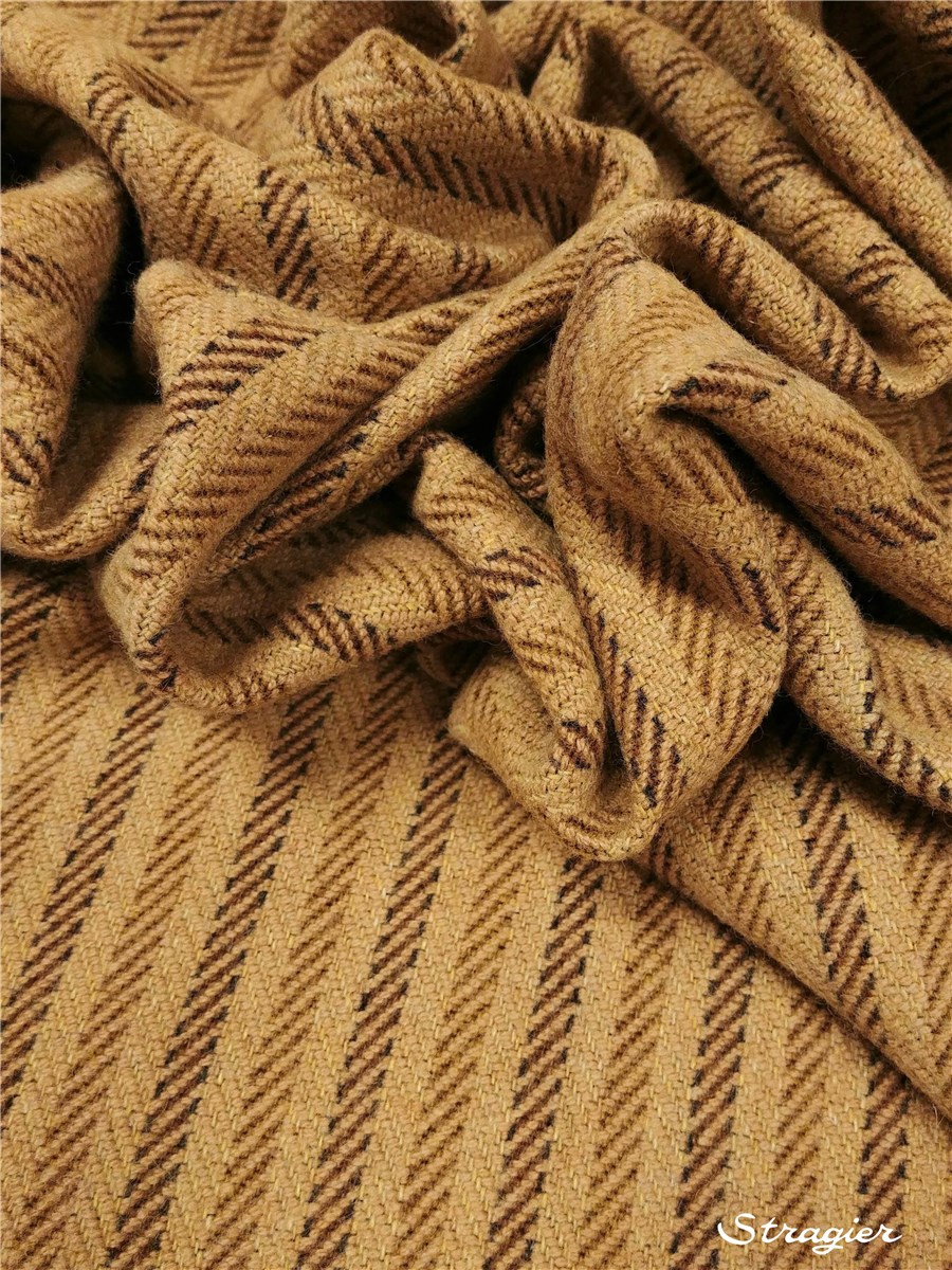Laine Veste & Manteau - Chevrons rayés - Camel - Noisette 