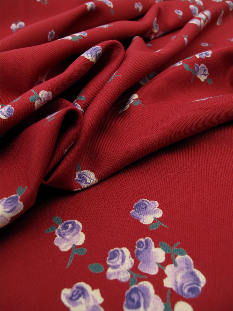 Twill Coton gratté - Jeannette - Cerise 