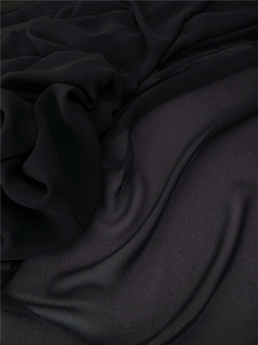 Georgette - Soft - Plain - Noir