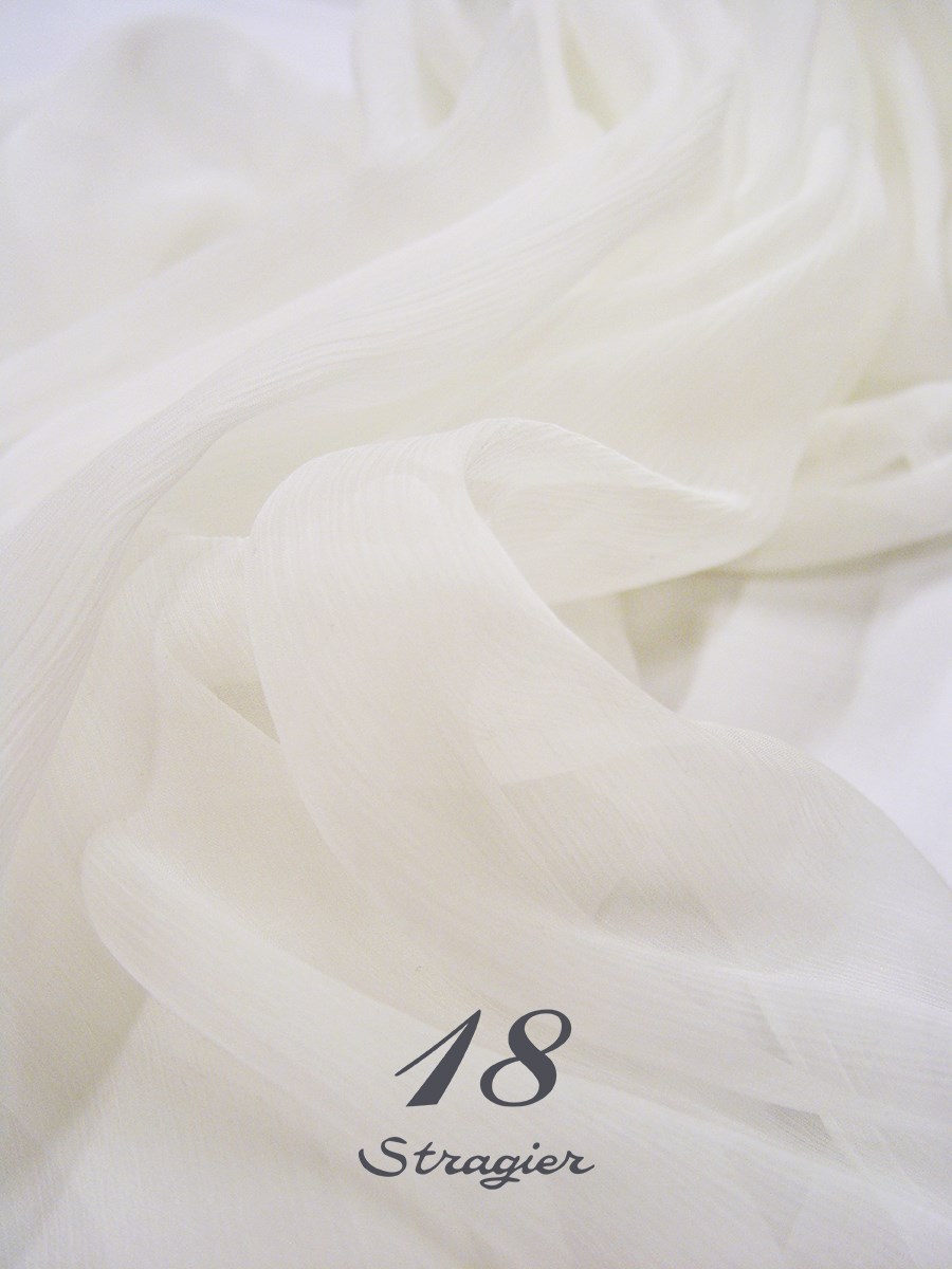 Silk Chiffon - Crepon - Plain - Stragier Pale Ivory