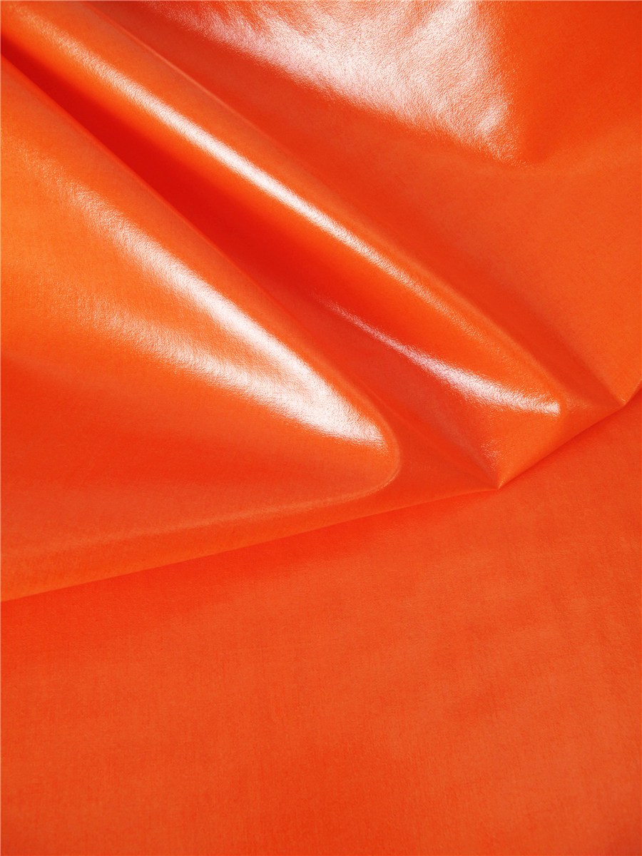 Popeline de coton enduite - Uni - Orange
