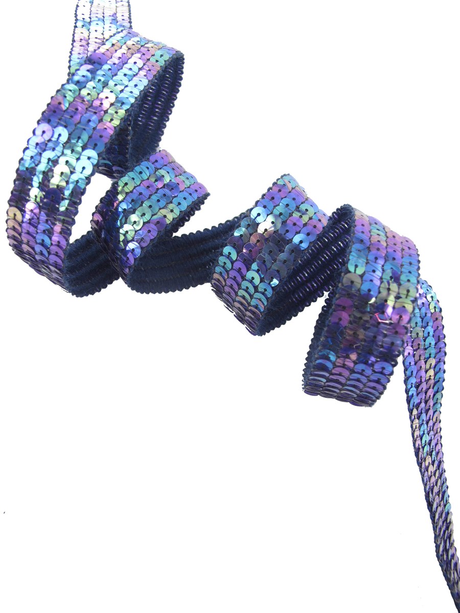 Galon Paillettes - uni - Paon irrisé - 20 mm