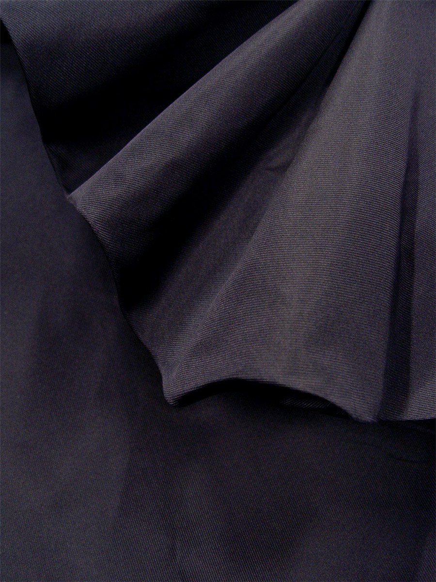 Silk Ottoman "Cannelé" - Plain - Marine