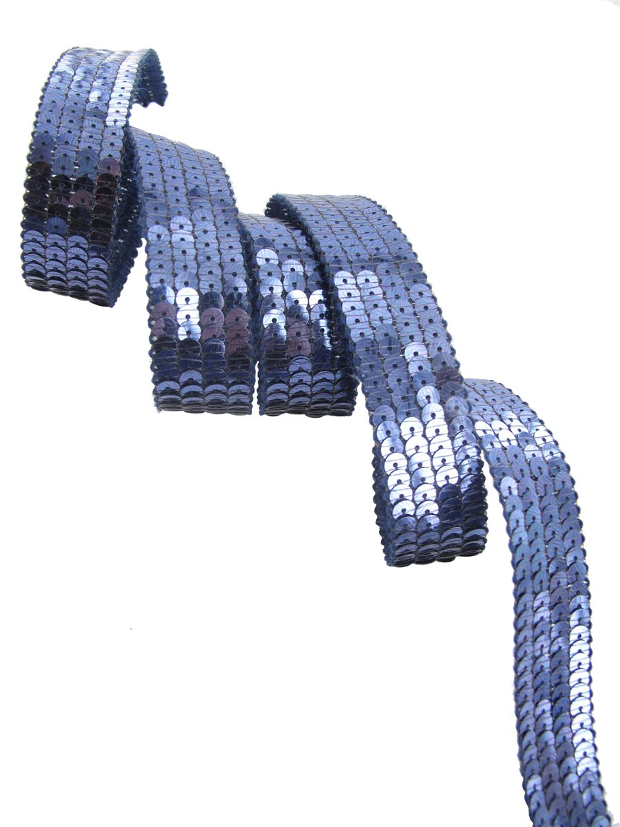 Sequin Trim - Plain - Indigo - 20 mm