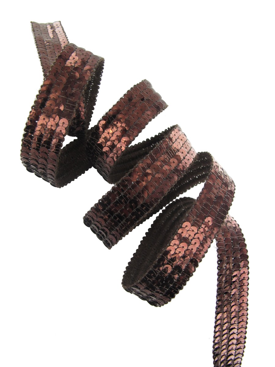 Sequin Trim - Plain - Chocolat cuivré - 20 mm