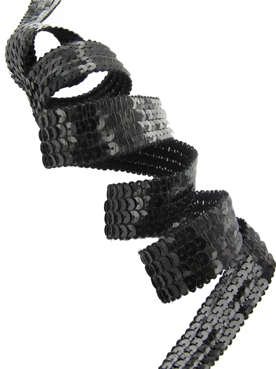 Galon Paillettes - uni - Noir - 20 mm