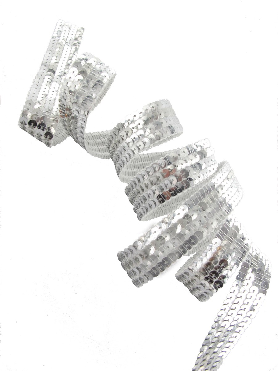 Sequin Trim - Plain - Argent - 20 mm