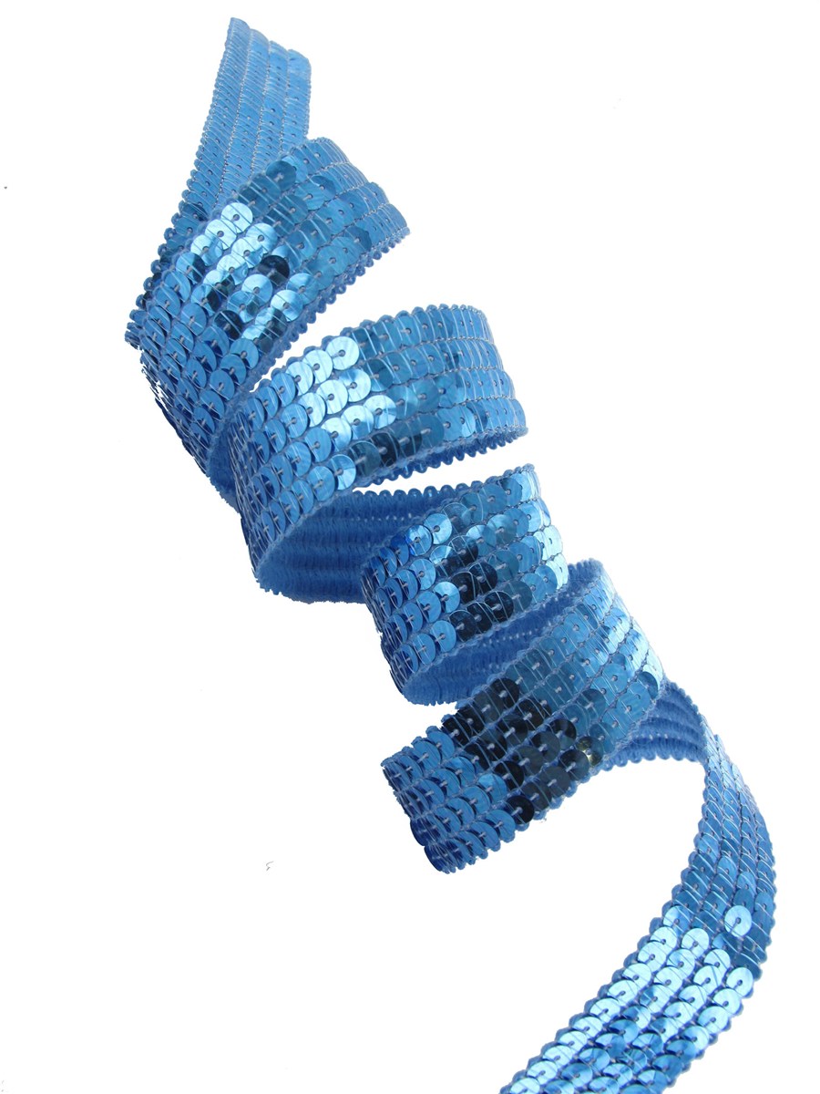 Galon Paillettes - uni - Bleu Lagon - 20 mm