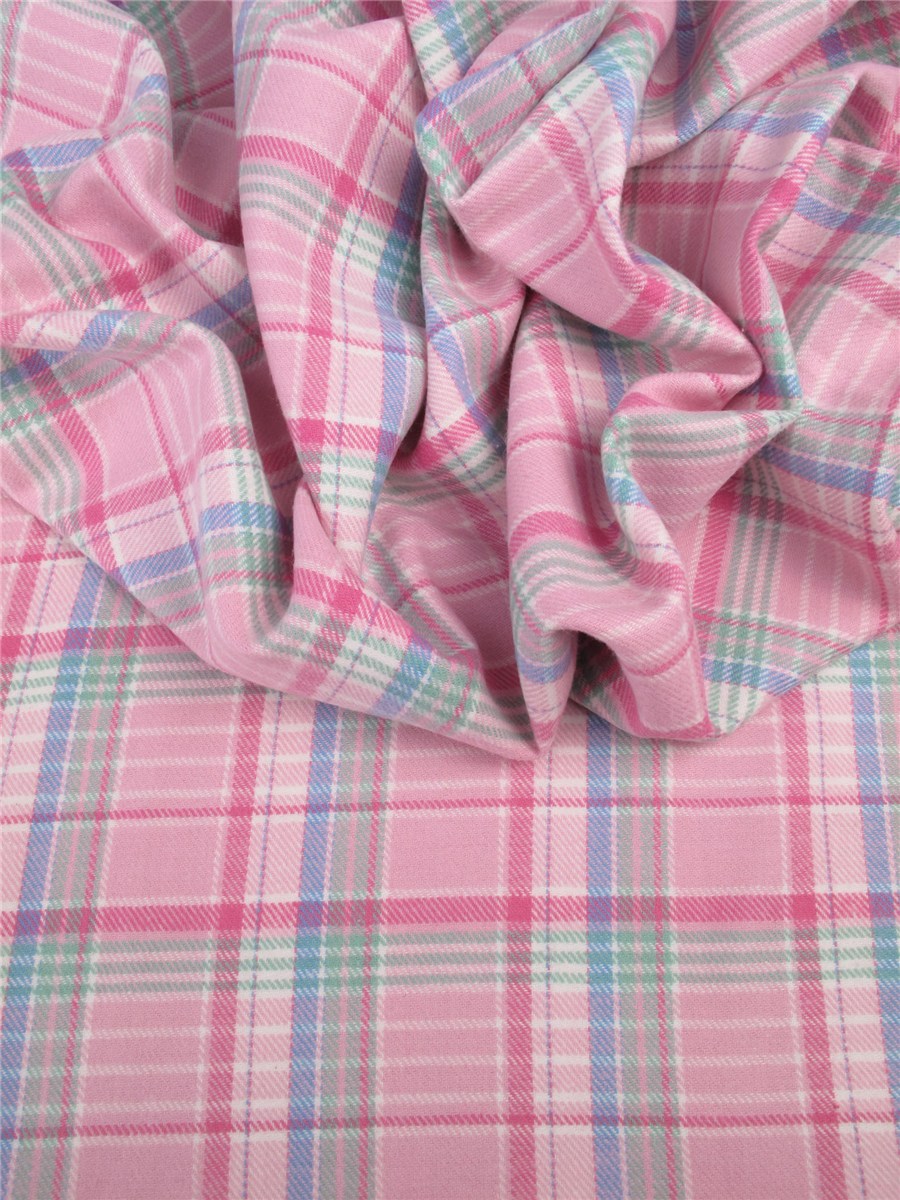 brushed Cotton - soft - Carreaux - Rose