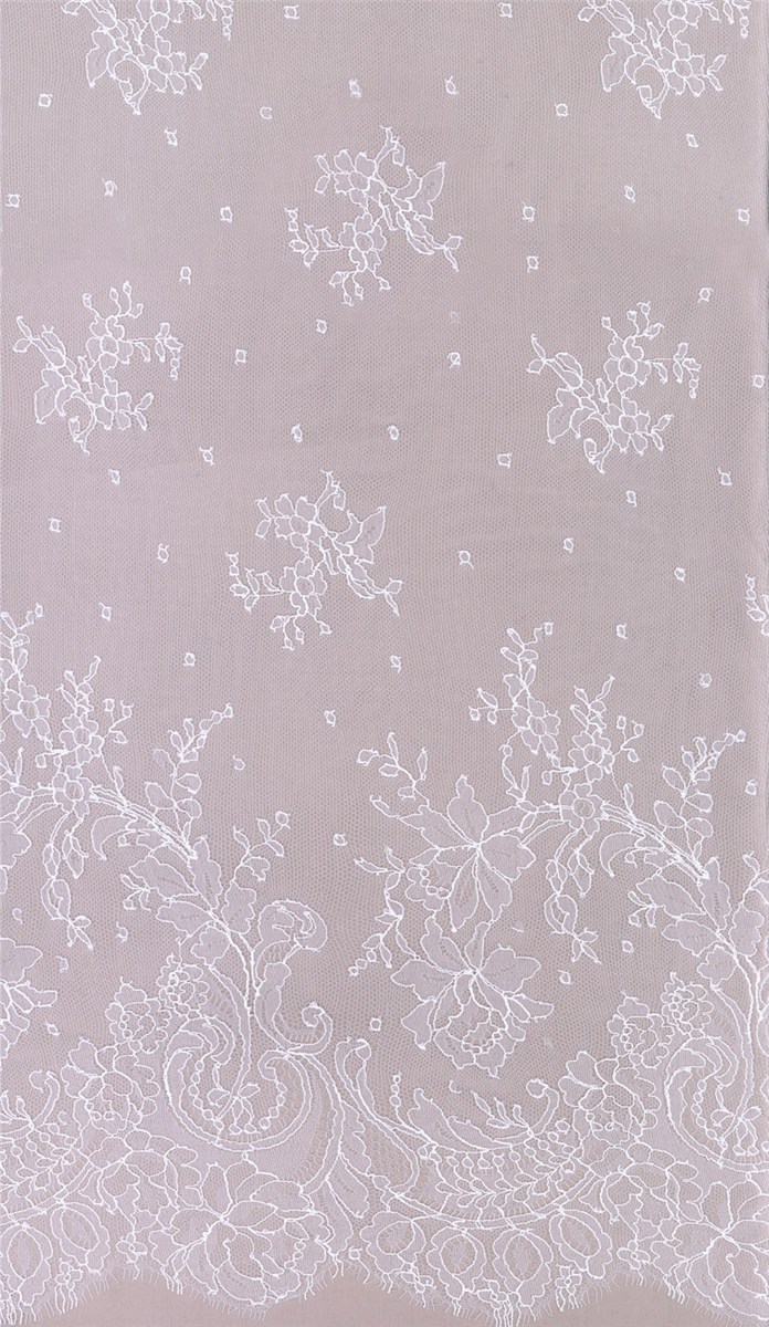 Dentelle Chantilly - Ysolde - Blanc Optique Stragier - 175 cm