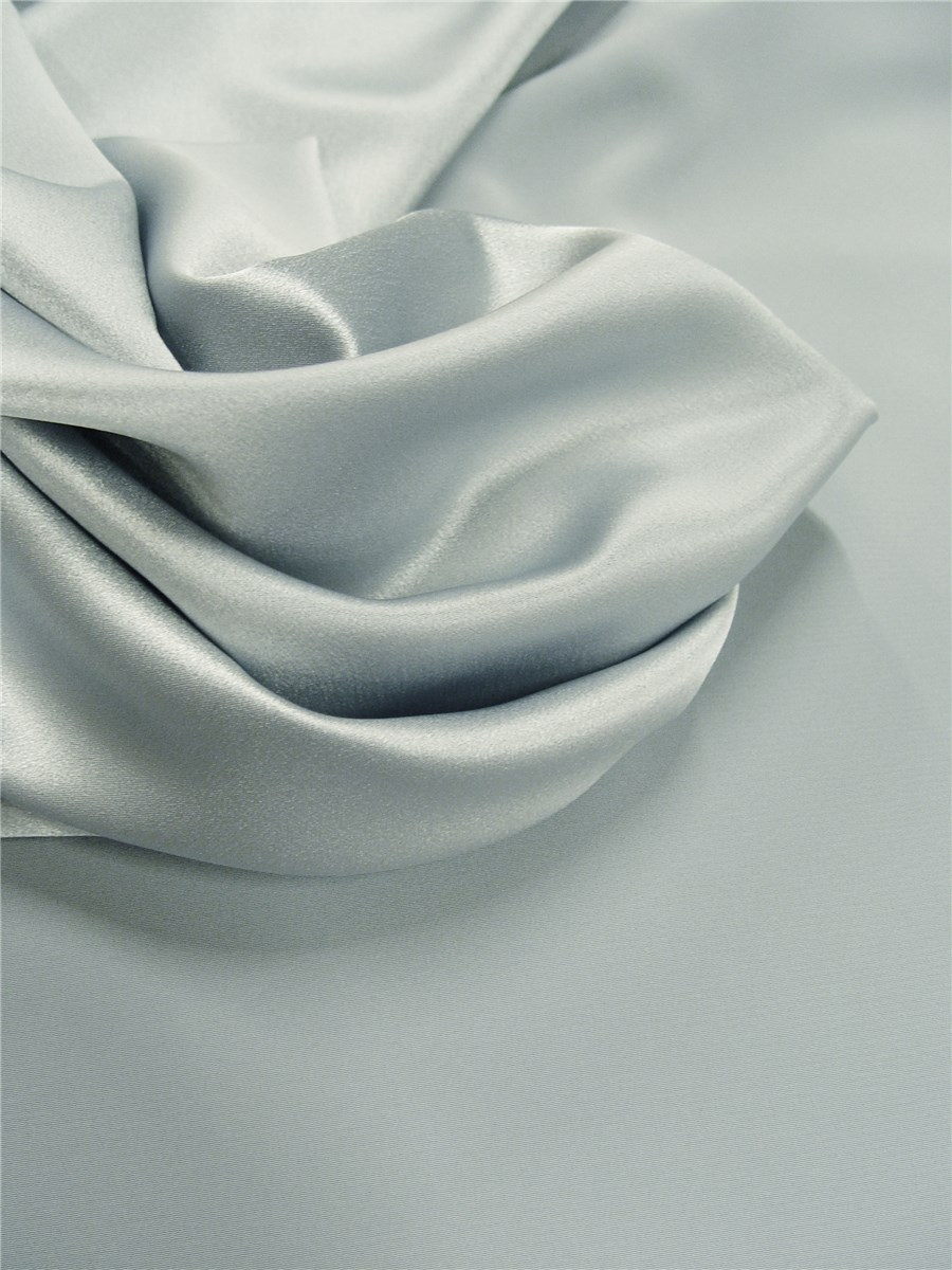 Crêpe Satin Micro - uni - Bleu fumée