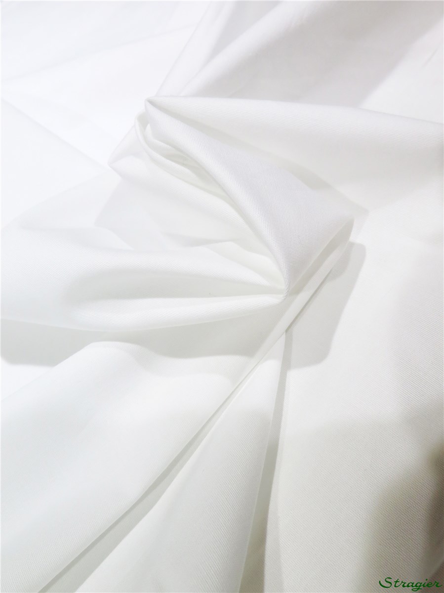 Popeline extensible - Uni - Blanc