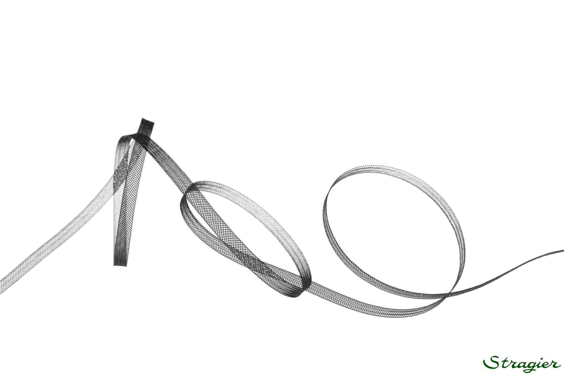 Bande de Crin fin - sans fil - uni - Noir - 4 mm