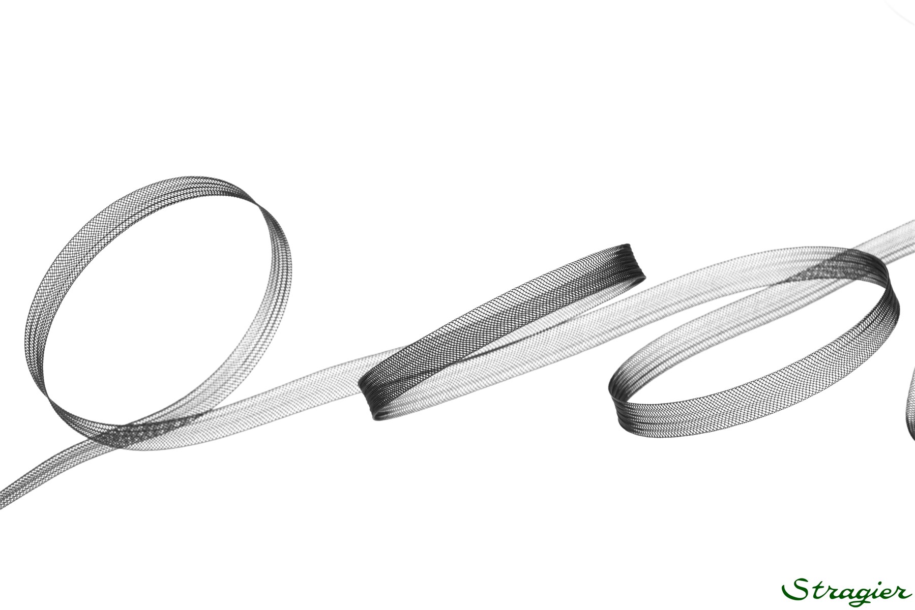 Horsehair braid - fine - without thread - Plain - Noir - 8 mm