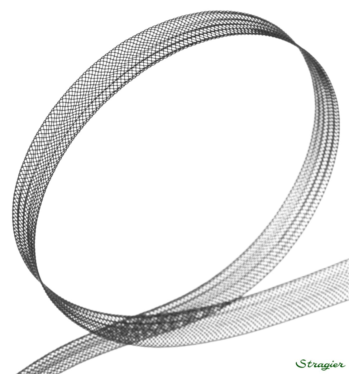 Bande de Crin fin - sans fil - uni - Noir - 8 mm