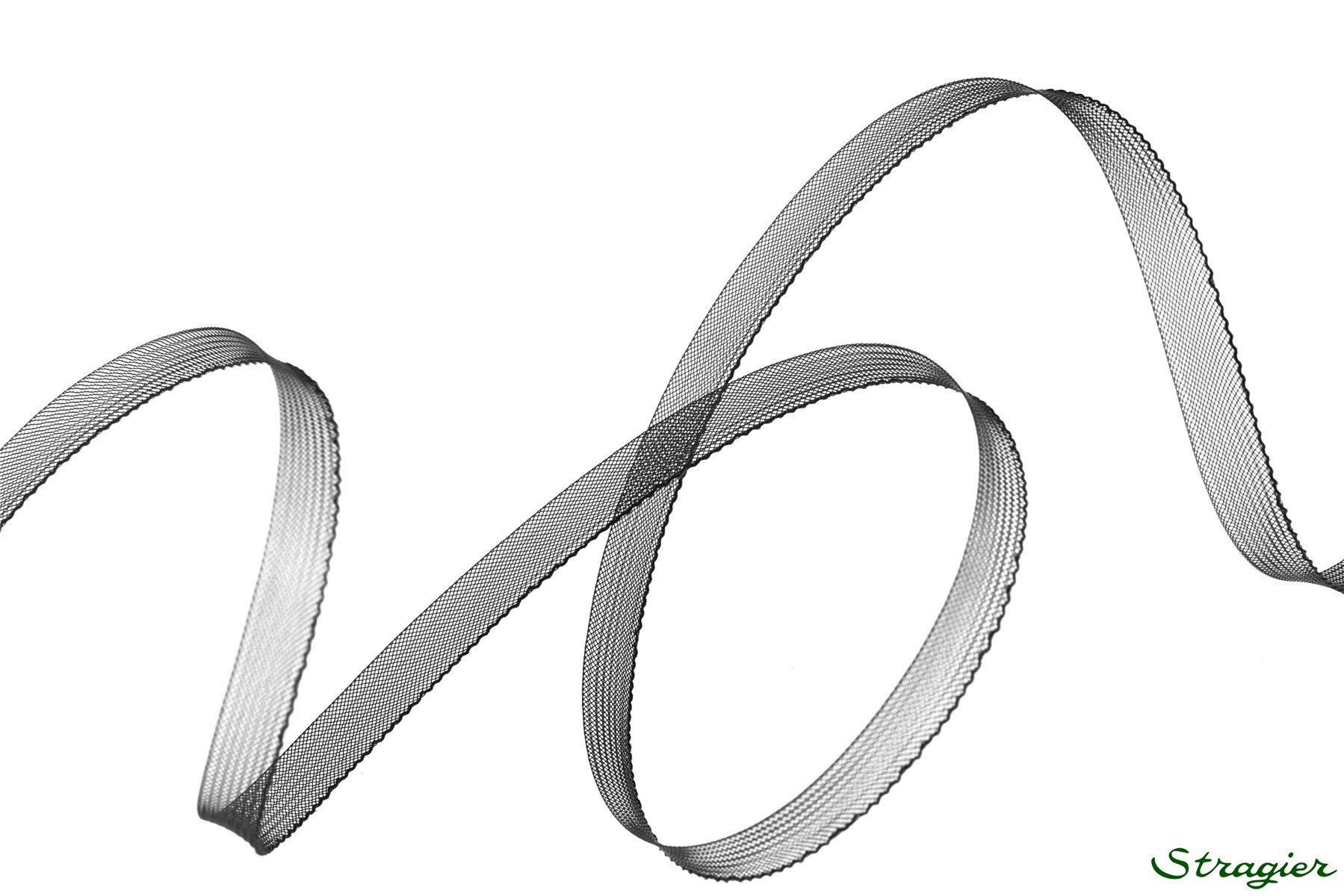 Bande de Crin fin - avec fil - uni - Noir - 9 mm