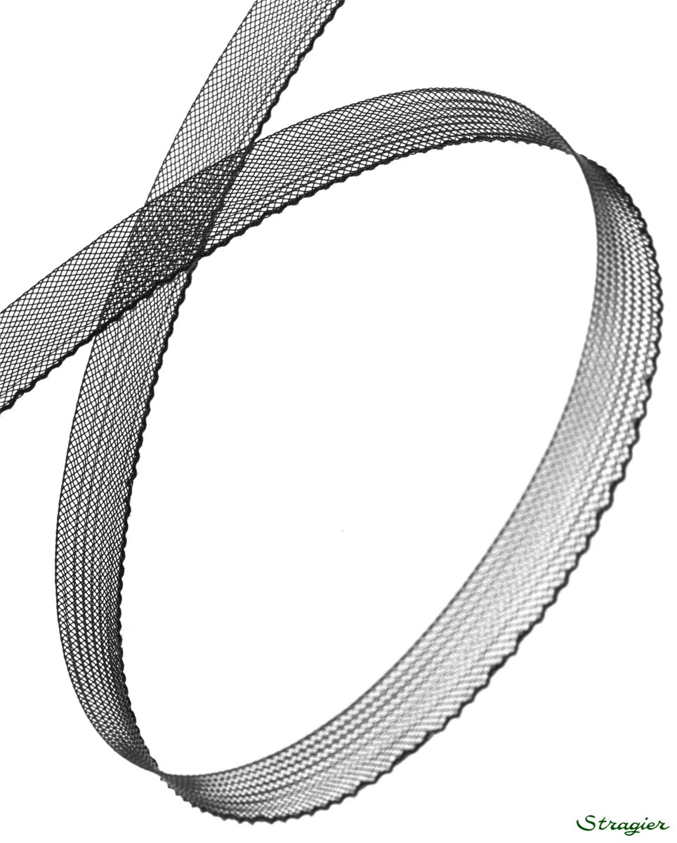 Horsehair braid - fine - with thread - Plain - Noir - 9 mm