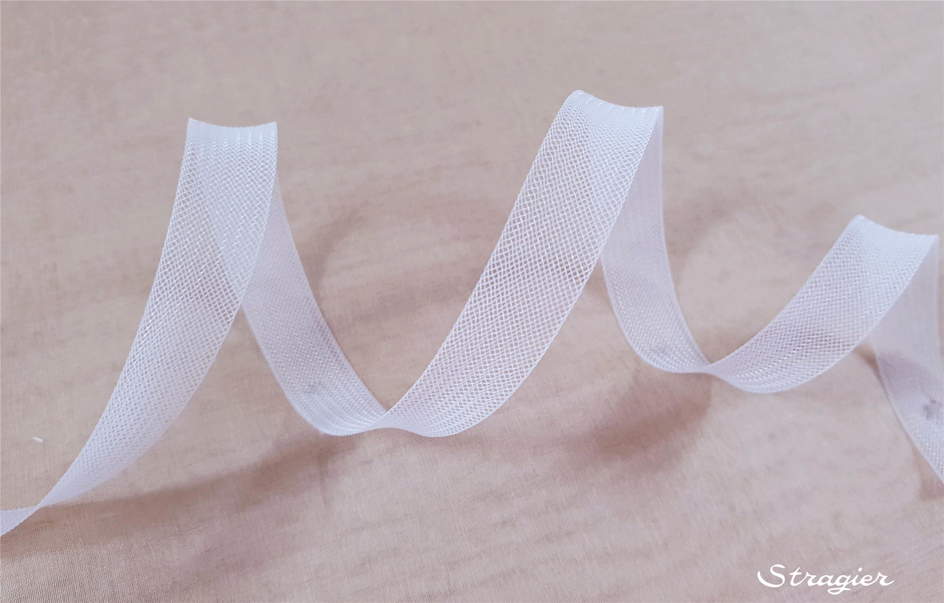 Bande de Crin fin - sans fil - uni - Blanc - 11 mm