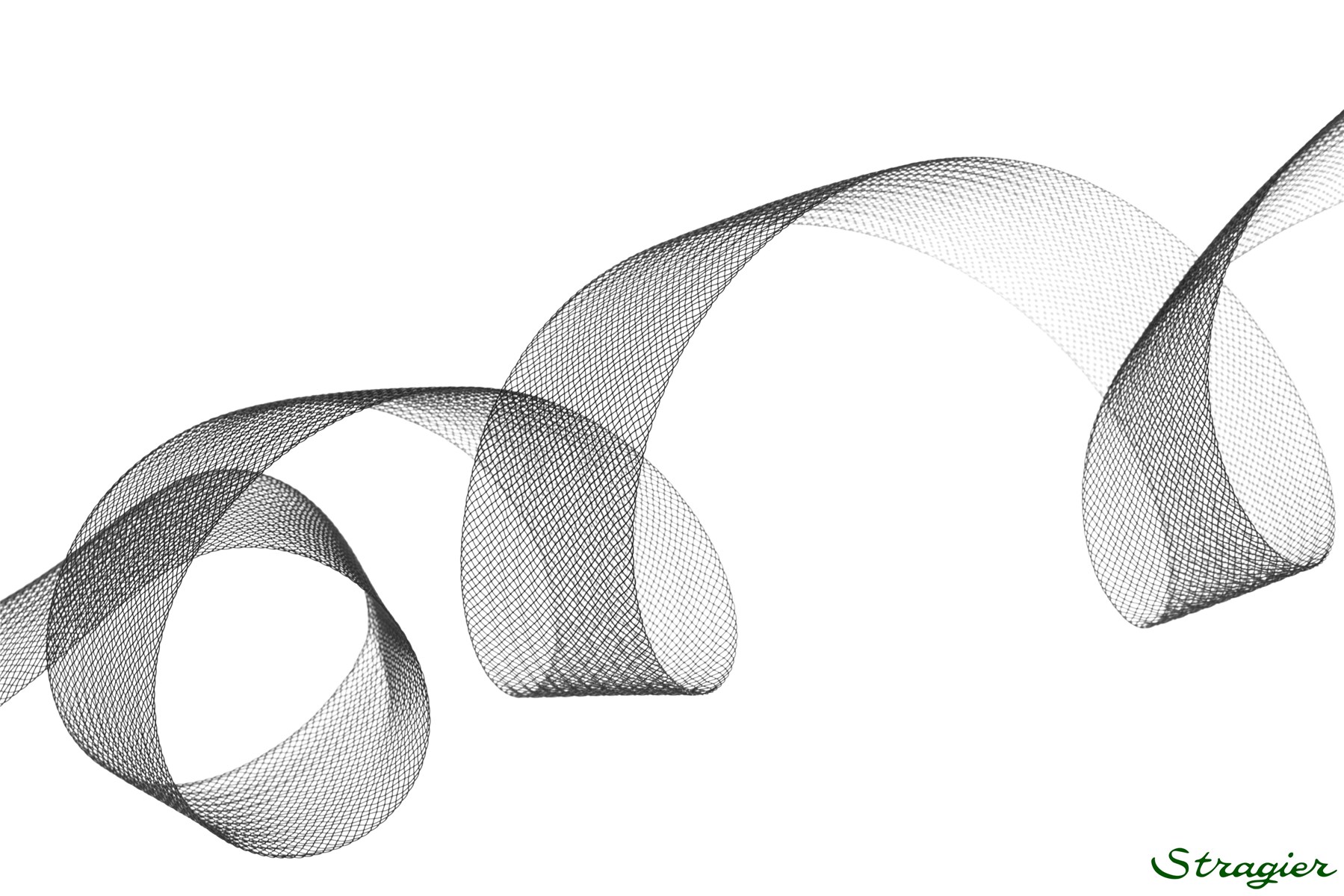 Bande de Crin fin - sans fil - uni - Noir - 35 mm