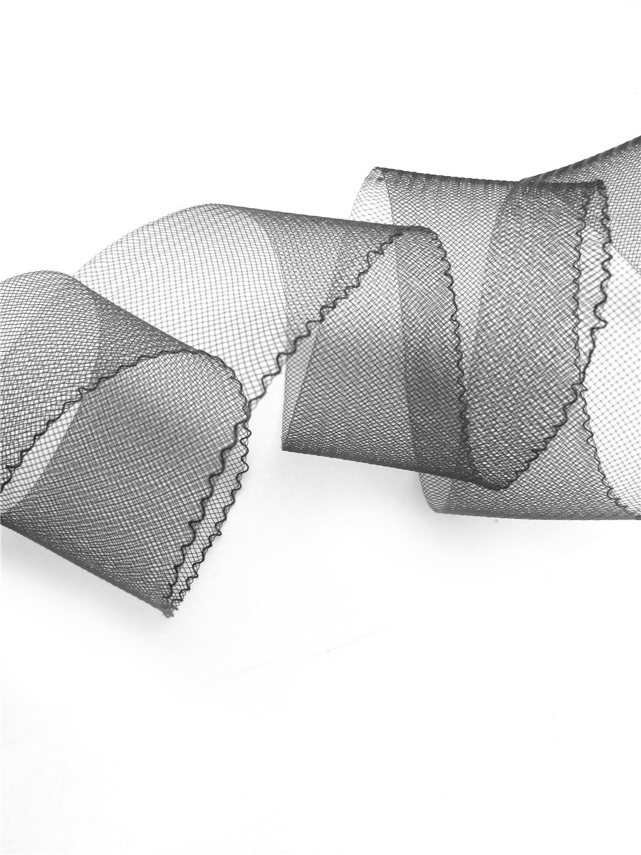 Horsehair braid - fine - with thread - Plain - Noir - 54 mm