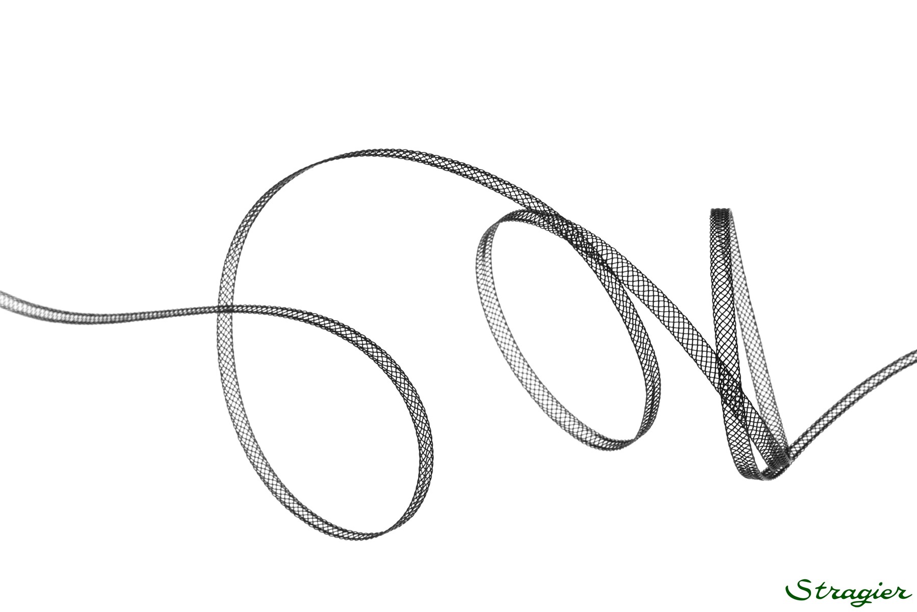 Bande de Crin raide - sans fil - uni - Noir - 5 mm