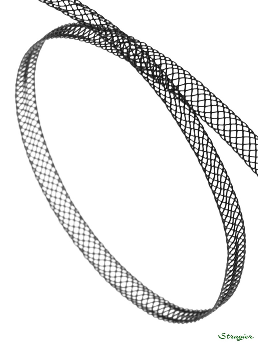 Bande de Crin raide - sans fil - uni - Noir - 5 mm