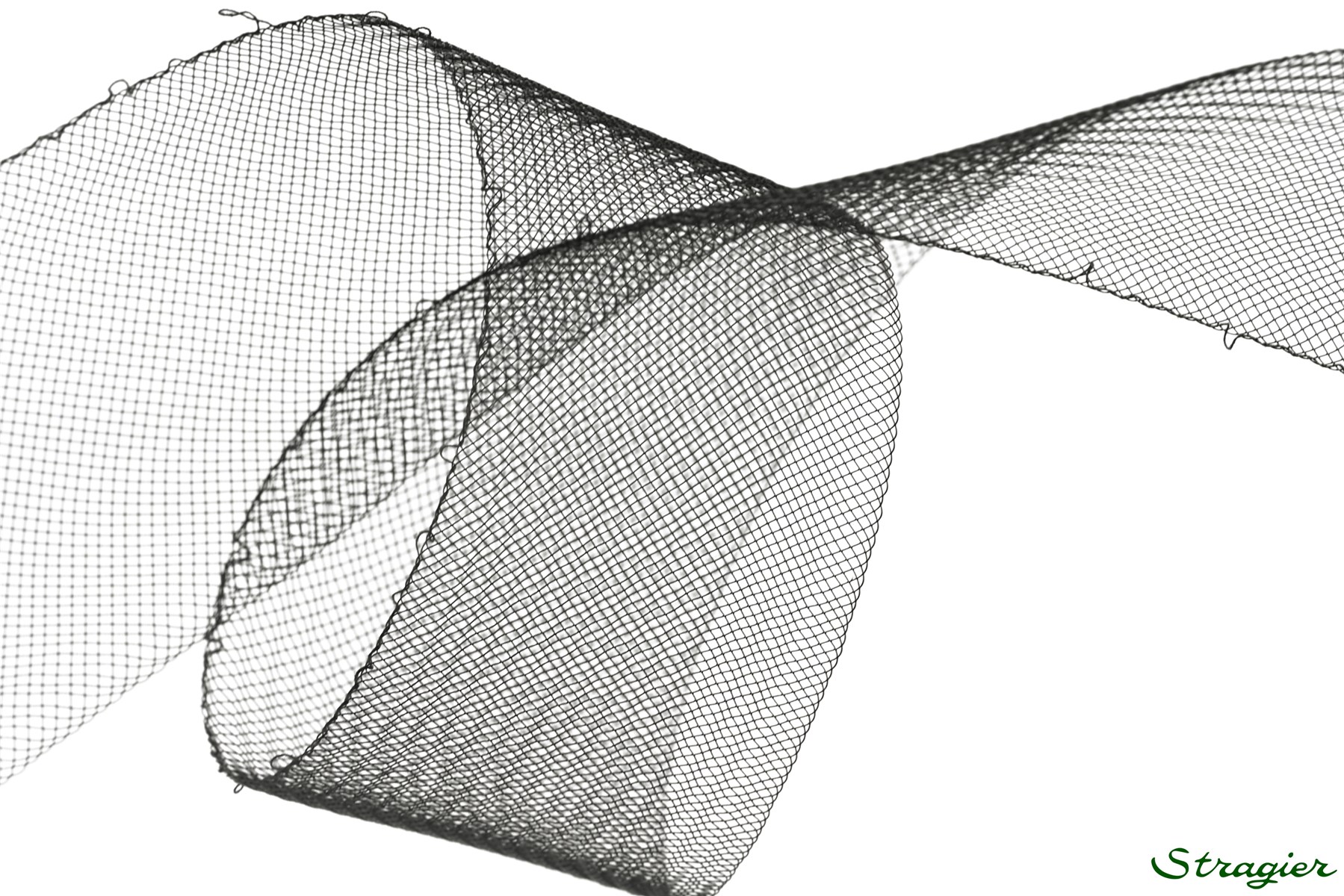 Bande de Crin raide - avec fil - uni - Noir - 83 mm