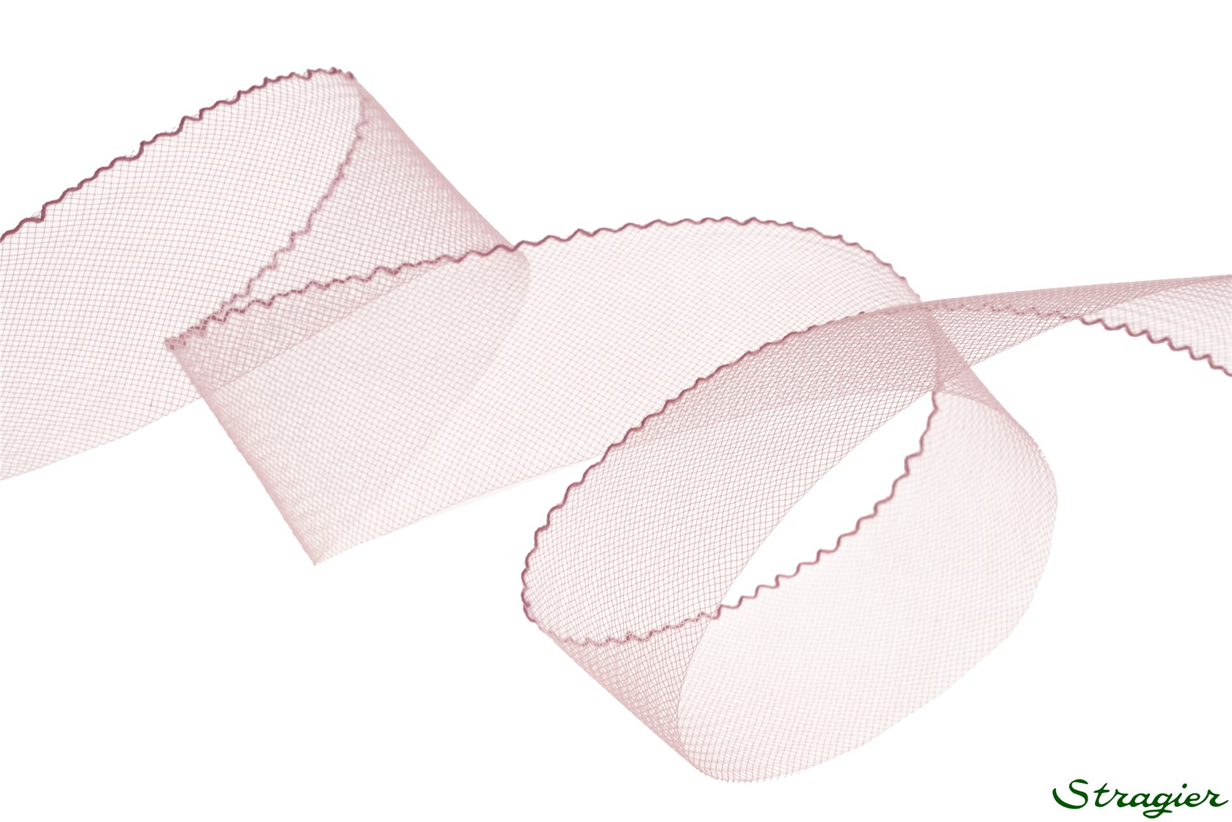 Bande de Crin fin - avec fil - uni - Rose clair - 54 mm