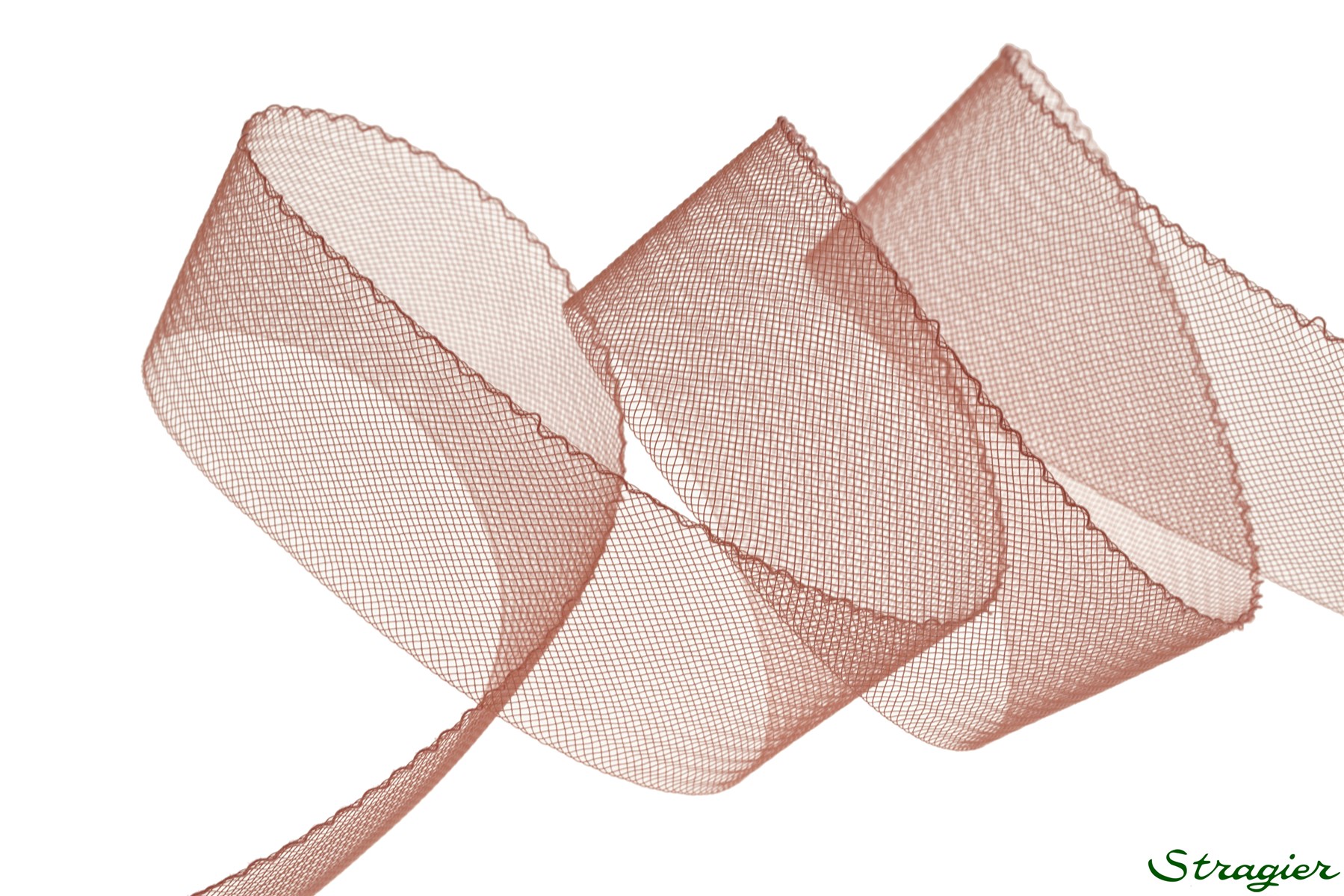 Bande de Crin fin - avec fil - uni - Rose Blush - 54 mm