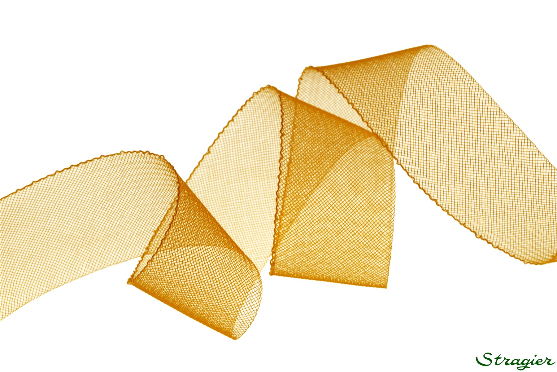 Bande de Crin fin - avec fil - uni - Jaune Soleil - 54 mm