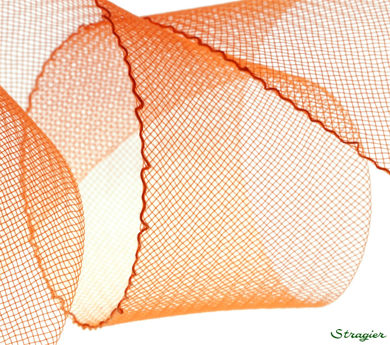 Bande de Crin fin - avec fil - uni - Mandarine - 54 mm