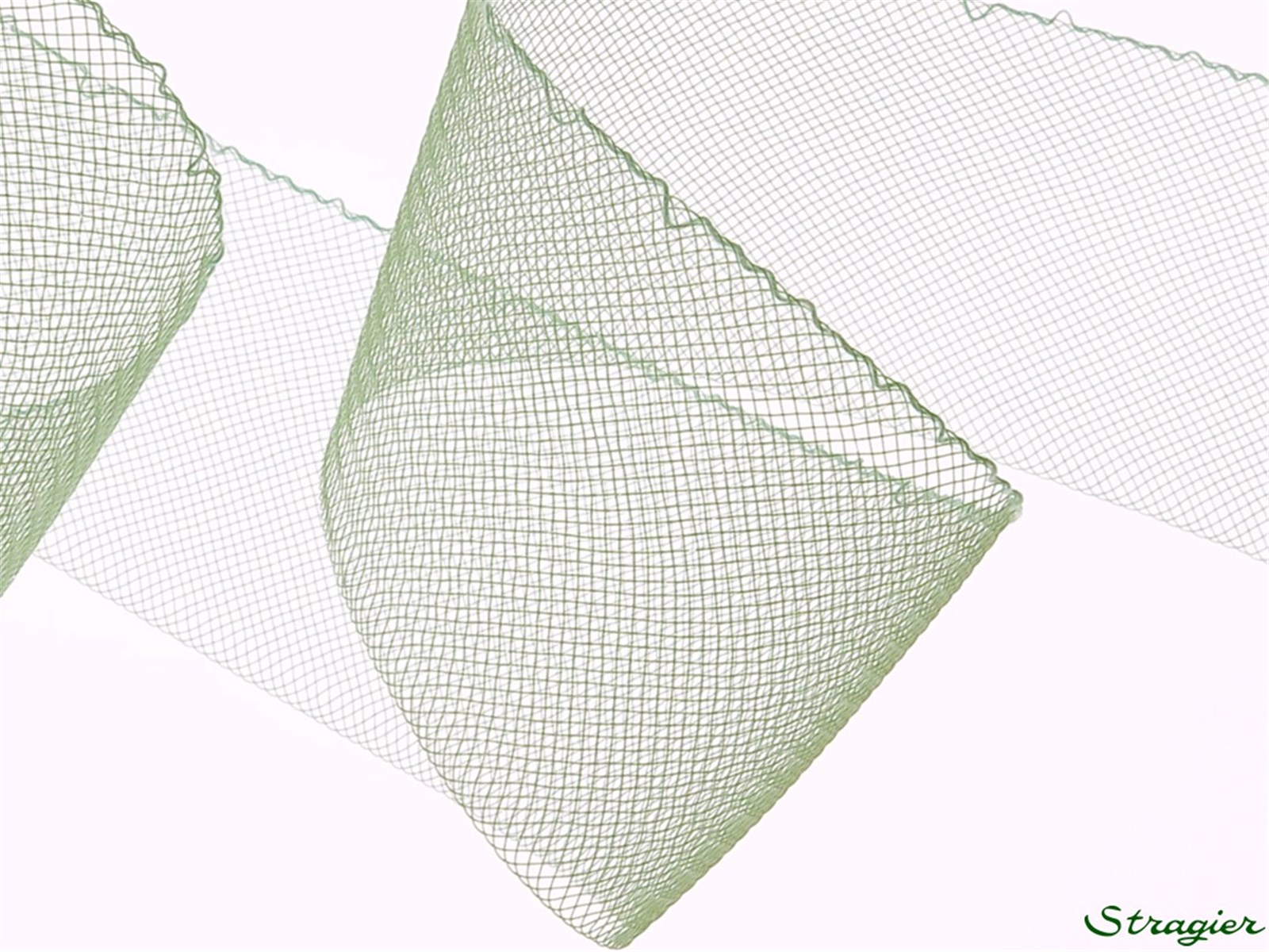 Horsehair braid - fine - with thread - Plain - Vert Amande - 54 mm