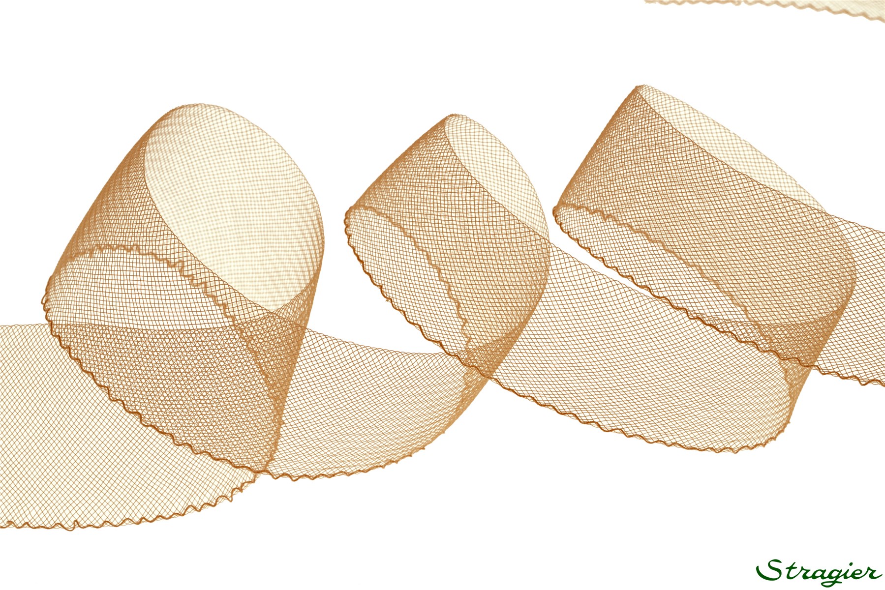 Bande de Crin fin - avec fil - uni - Peau - 54 mm