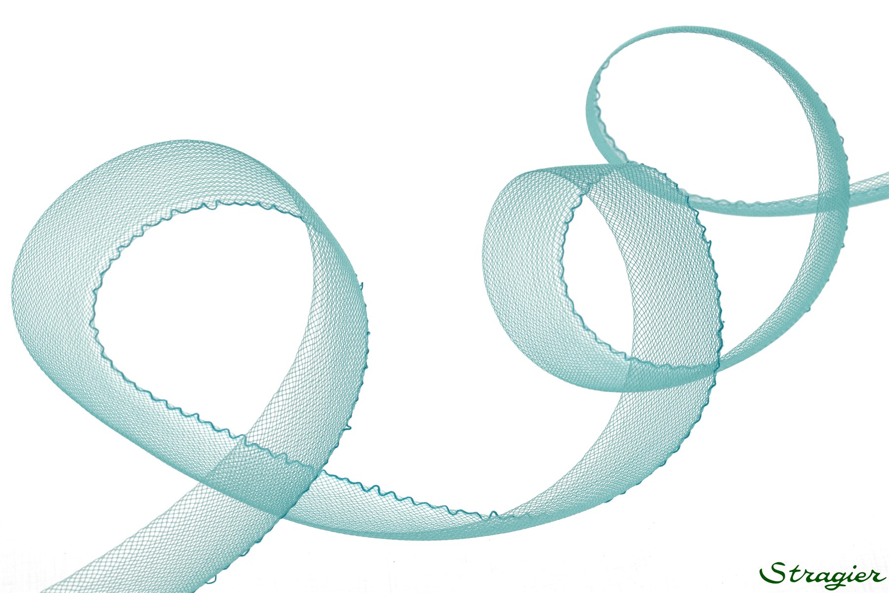 Bande de Crin fin - avec fil - uni - Turquoise - 54 mm