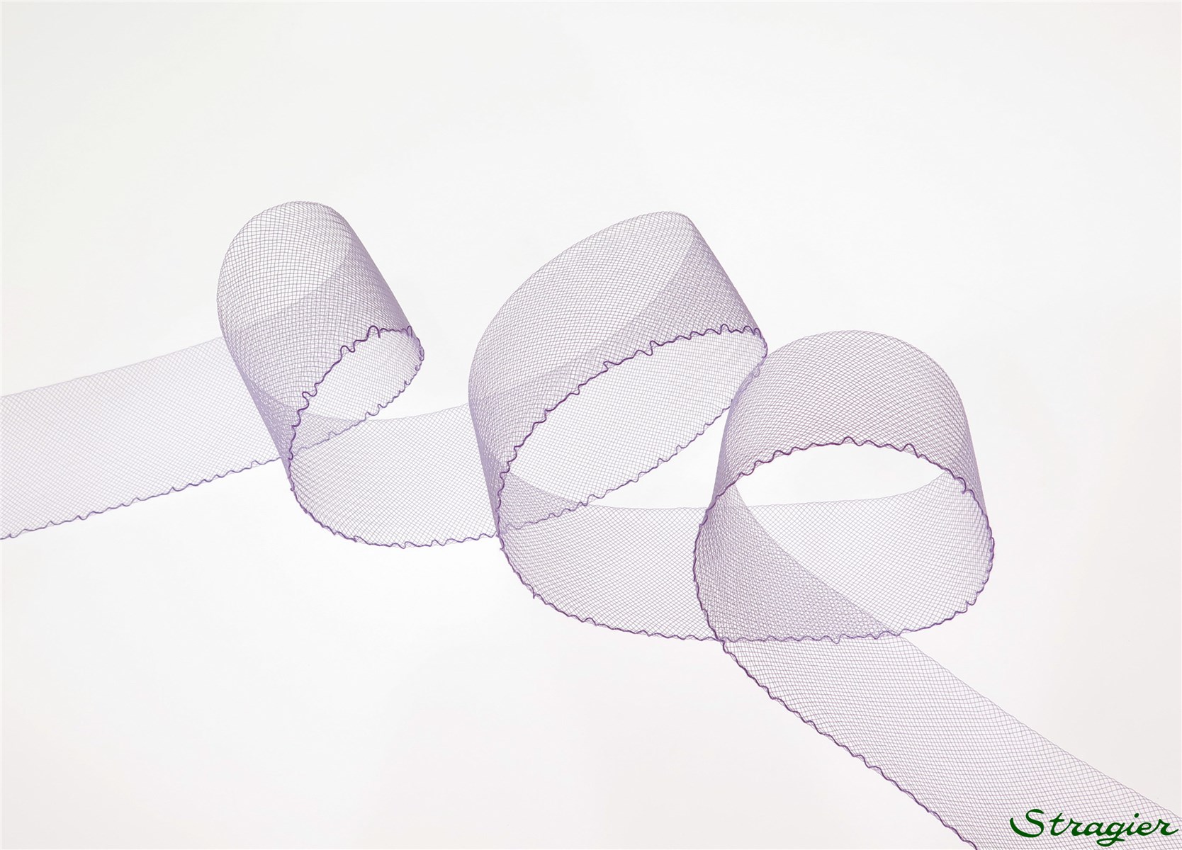 Bande de Crin fin - avec fil - uni - Lilas - 54 mm