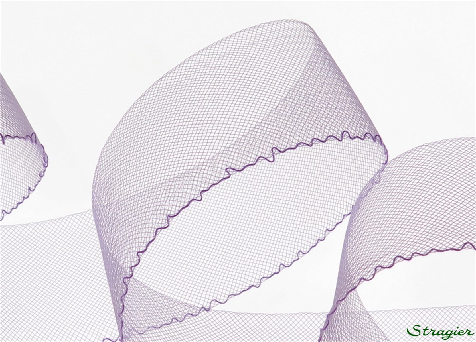 Bande de Crin fin - avec fil - uni - Lilas - 54 mm