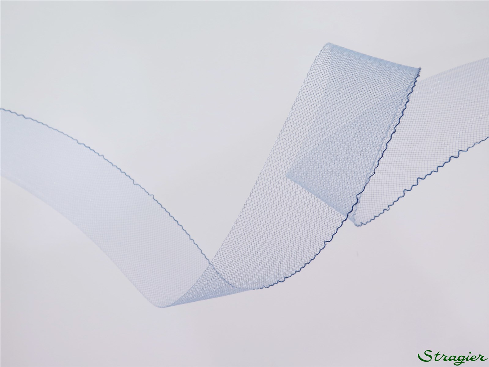 Bande de Crin fin - avec fil - uni - Bleu Ciel - 54 mm