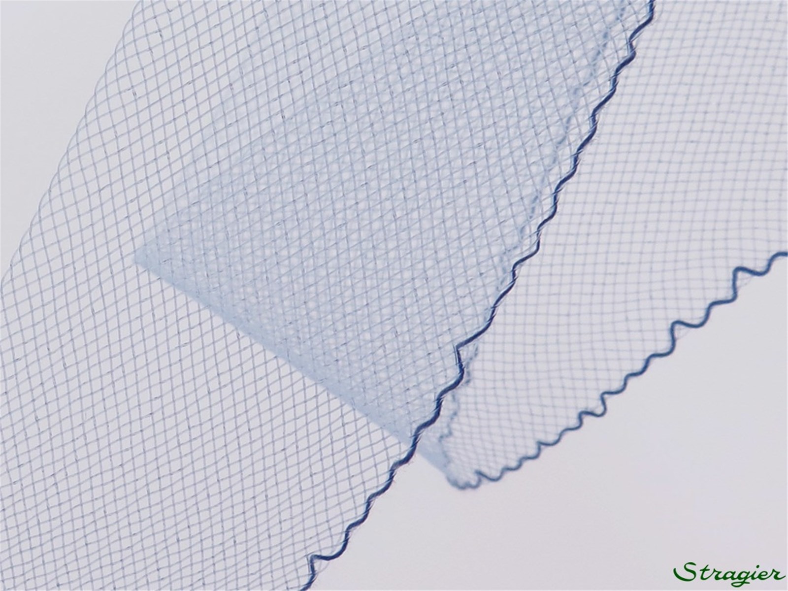 Bande de Crin fin - avec fil - uni - Bleu Ciel - 54 mm