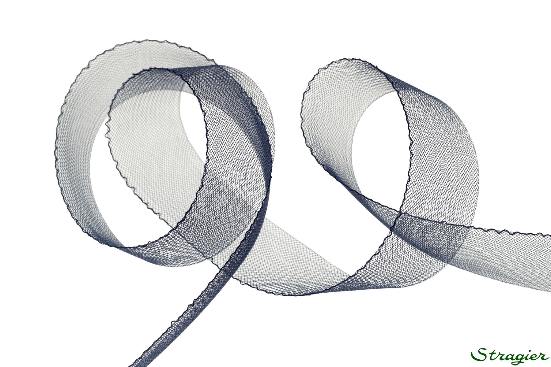 Bande de Crin fin - avec fil - uni - Marine foncé - 54 mm
